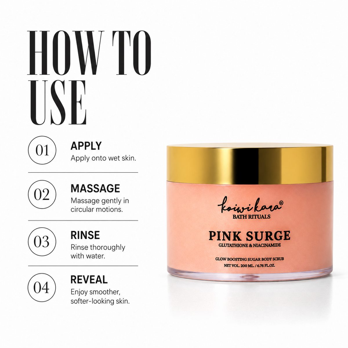 PINK SURGE – Glutathione & Niacinamide Body Scrub